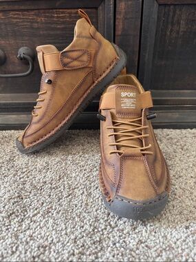 Morrison and Hale Brown Tan Women’s Casual Lace-Up Strap Sneakers